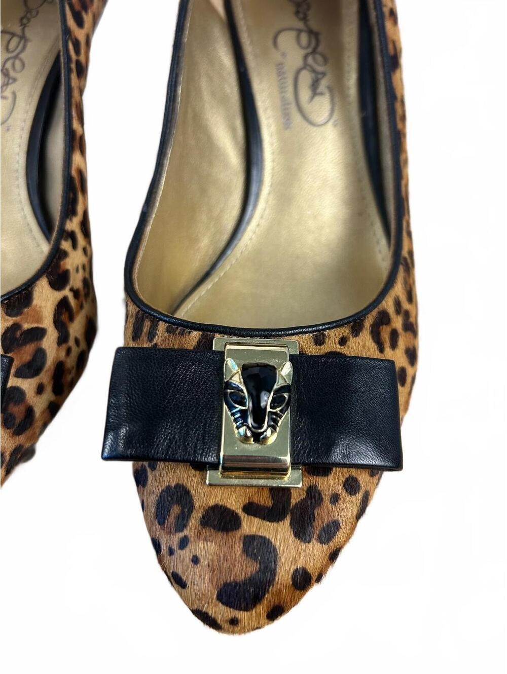 Bromstad by Naturalizer Leopard Print Kitten Heel Pumps with Bow Accent